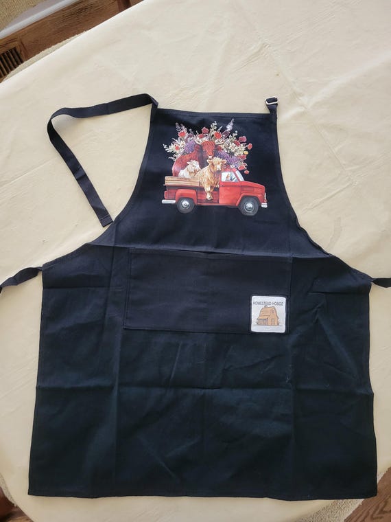 Highland Cow Apron: Scottish Cotton/Canvas Blend Kitchen Gift for Cow Lovers