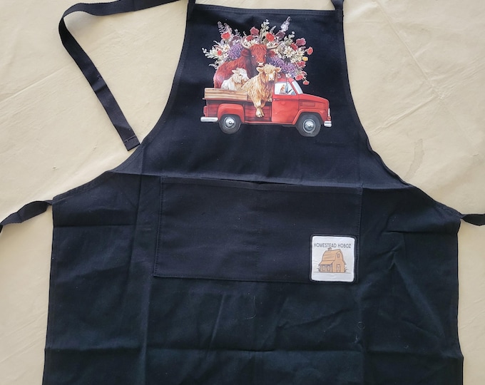 Highland Cow Apron: Scottish Cotton/Canvas Blend Kitchen Gift for Cow Lovers