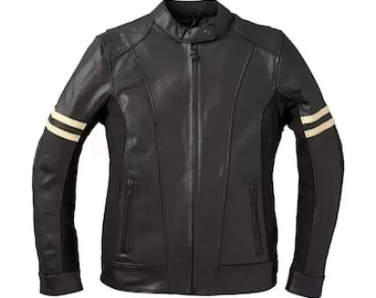Zwarte echt leren Indiase motorjas dames | Handgemaakt bikerjack van TrendTribeStorePK