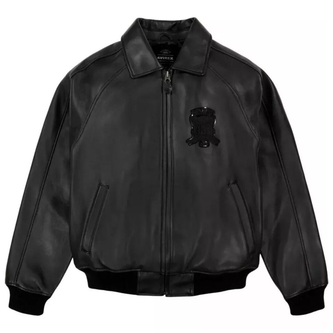 AVIREX ボンバージャケット ブラック レザー USA メンズ アビレックス アメリカン ブラック ボンバージャケット | 本革