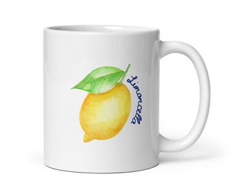 Limoncello Mug: Italian Lemon Art Ceramic Coffee Cup - Amalfi Coast Decor