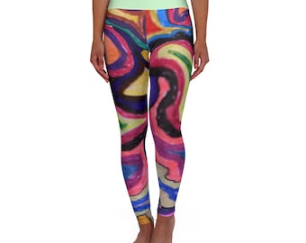 Pantalones de entrenamiento, leggings de yoga de cintura alta / AOP