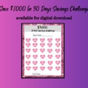 Save 1000 in 30 days Savings Challenge