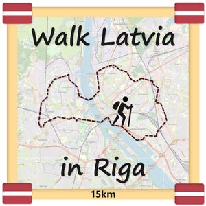 Promenade urbaine en forme de Lettonie GPX - Route de la ville de Riga 15 km - Téléchargement GPS numérique - Carte des aventures de la Baltique - Découverte compacte de la Lettonie