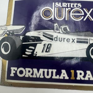 Durex Surtees Formula 1 Racing Vintage Sticker Decal Classic Memorabilia image 6