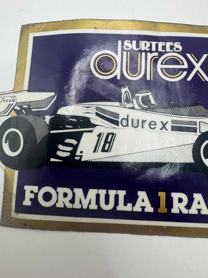 Durex Surtees Formula 1 Racing Vintage Sticker Decal Classic Memorabilia image 6
