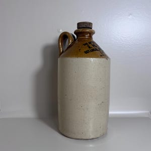Antique Victorian 1-Gallon Stoneware Botanical Beer Bottle J.H. Wright, Lincoln – Price Bristol Pottery, c.1910 with Original Screw Stopper