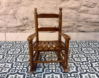 Vintage Small Child's Wooden Rocking Chair