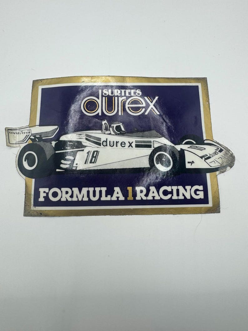 Durex Surtees Formula 1 Racing Vintage Sticker Decal Classic Memorabilia image 2