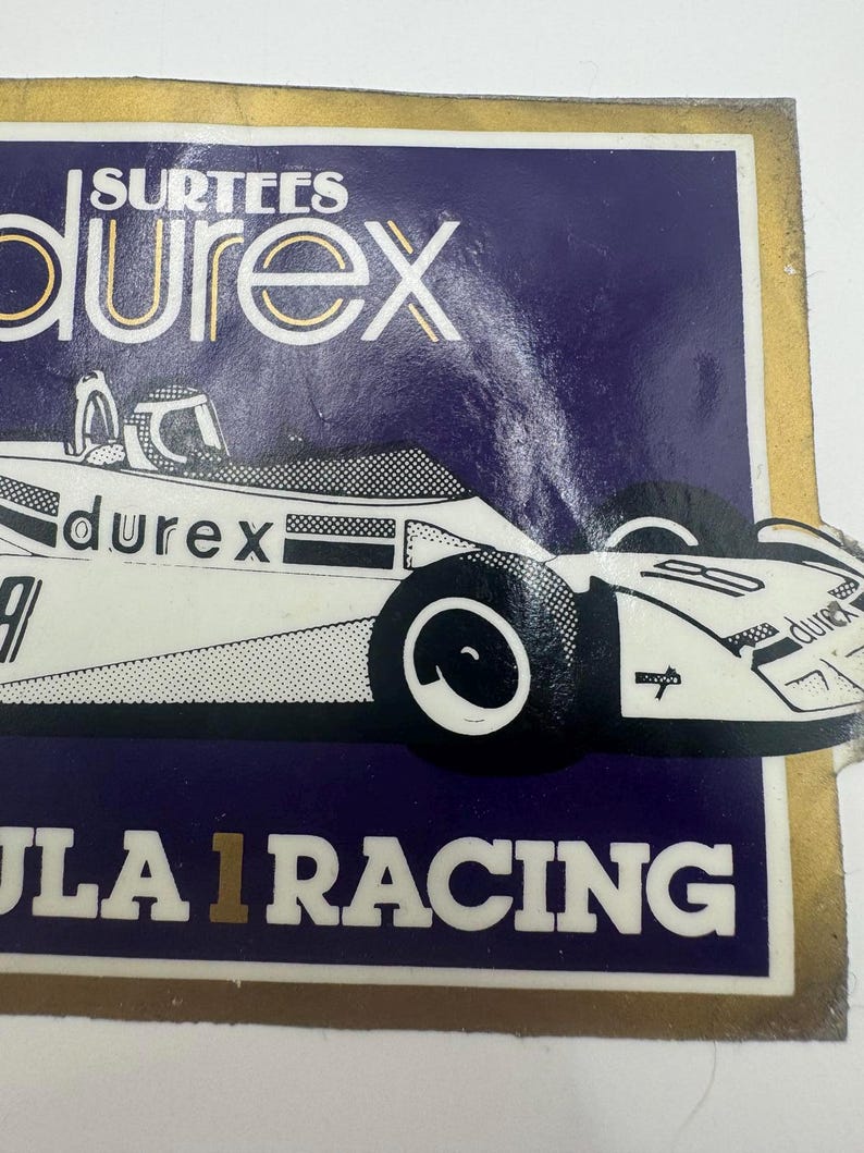 Durex Surtees Formula 1 Racing Vintage Sticker Decal Classic Memorabilia image 5