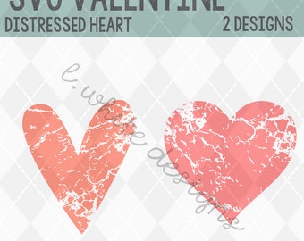 Heart Distressed with 2 Designs SVG, and PNG cuttble file