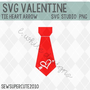 Tie with Heart and Arrow SVG, STUDIO, and PNG cuttable file