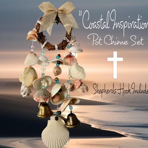 Seashell Wind Chimes:  Bells Wreath Easter Spring Religious Blessing Inspiration