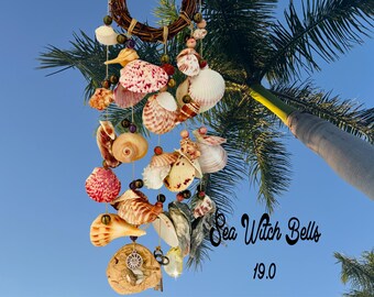 Handcrafted Sea Witch Bells: Shells,  Energy Cleansing, Wind Chime, Protection Charm Positivity