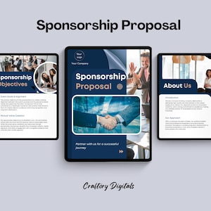 Editable Sponsorship Proposal Template: Canva Sponsor Deck | Fundraising Template | (Editable,Printable PDF, Included)
