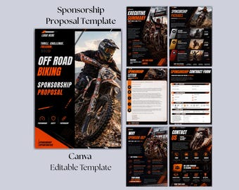 Off Road Motorbike Sponsorship Proposal | Fundraising template | Dirt Bike Racing Sponsor Packet | Motocross Rider/Team Sponsorship | Canva