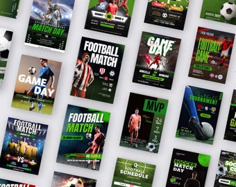 Soccer Social Media Templates | 50+ Editable Best Selling Canva Templates | Sports Instagram Post | Football Game Day MVP | Schedule Team