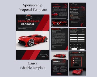 Propuesta de patrocinio de deportes de motor / Paquete de patrocinio de carreras de autos / Propuesta de evento / Propuesta de piloto y club / Plantilla de recaudación de fondos / Canva