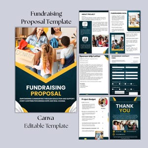 Modello di proposta di raccolta fondi / Proposta di beneficenza educativa per organizzazioni non profit / Piano di donazioni / Richiesta di sovvenzione / Finanziamenti per organizzazioni non profit / Canva