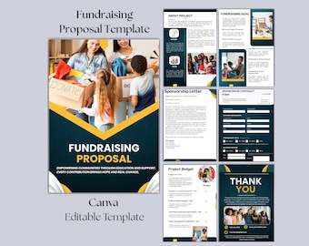 Plantilla de propuesta de recaudación de fondos / Propuesta educativa para organizaciones benéficas sin fines de lucro / Plan de donación / Solicitud de subvención / Financiamiento para organizaciones sin fines de lucro / Canva