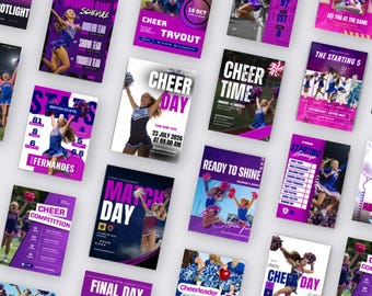 Cheer Social Media Templates | Cheerleading Graphics Instagram posts | Sports Marketing Kit | Team Game Day Posts,Story Bundle | Canva