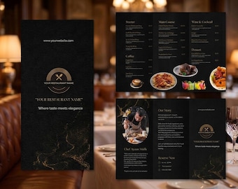 Restaurant Menu Trifold Template: Menu Food Brochure | Price List Template | Menu  Flyer | Custom Menu Design (Canva, A4/US Letter)