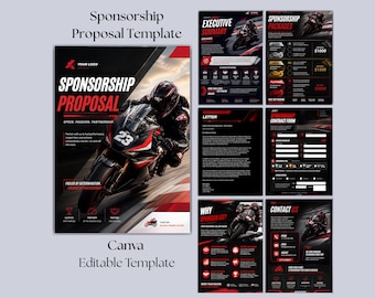 Motorbike Sports Sponsorship Proposal | Fundraising Template | Motorcycle Event Proposal | Racing Sponsor Packet | Rider & Club Proposal