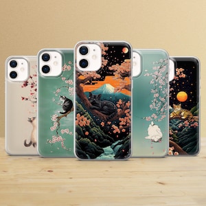 Japanese Cat Phone Case: Anime Sakura Design, Soft TPU Gel Cover