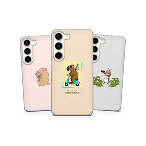 Divertida funda minimalista de carpincho para Samsung S25, S24Fe, S23, S55, A36, A16, A15, iPhone 16 Pro Max, 15, 14, 13, 12 Pixel 9, 8A, 7