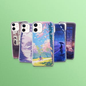 Anime Phone Case Nostalgic Romantic Mood Cover for iPhone 17e, 15, 14, 13 Pro 12 Samsung S25, S24 Fe, S23, A55, A16, A15 Pixel 9 Pro, 8 7A 6