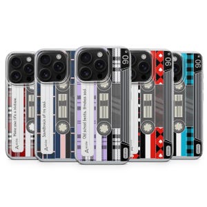 Custom Retro Mixtape Phone Case 80s Cassette Cover for iPhone 17 Pro, 15, 14, 13 pro 12 Samsung S25, S24 Fe, S22, A56, A16, A15 Pixel 10 8 7