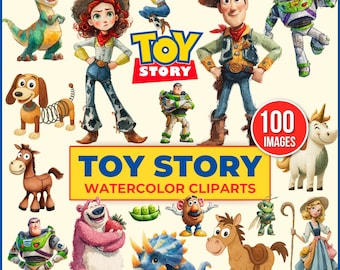 Pakiet Toy Story Clipart PNG: ponad 100 ilustracji kreskówkowych (do pobrania w wersji cyfrowej)