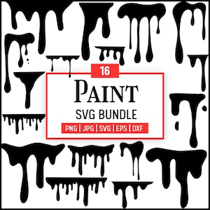 DRIPPING BORDERS Svg Bundle,Paint Splatter Svg Bundle,Melting Cricut,Drip Silhouette,Liquid Clipart,Dripping Paint Cut Files,Png AI Eps Jpg