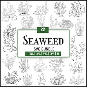 Coral SVG Bundle, Coral SVG Bundle, Coral Clipart, Coral SVG Cut Files for Cricut, Coral Silhouette, Seaweed svg, Seaweed png, Sea Plant svg