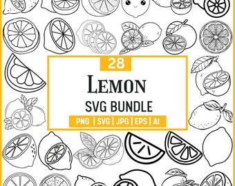 Lemon Clipart Bundle – Vector Cut Files (Digital Download)