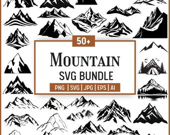 Mountain Forest SVG Bundle: Hand-Drawn Cut Files (Digital Download