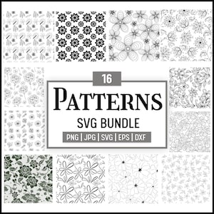 Floral Pattern SVG Bundle,Florals Seamless pattern svg files bundle,Boho Flowers vector pattern,Laser Cut Pattern,Laser Cut Pattern,AI