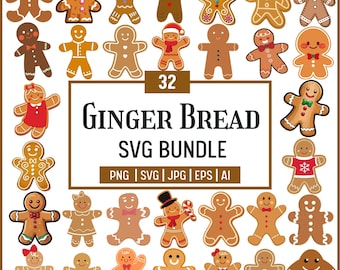 Gingerbread SVG Bundle: Christmas Cut Files (Digital Download)
