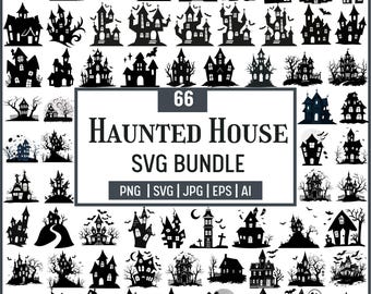 Halloween Haunted House SVG Vector Graphic (Instant Download)