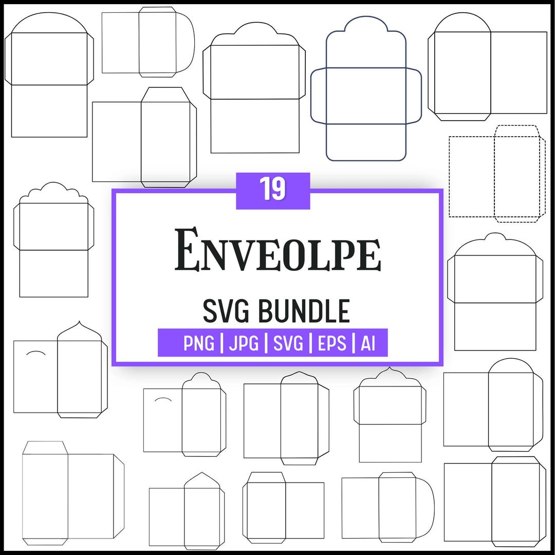 Envelope Template Bundle|envelope SVG Templates|money Envelope Blank ...