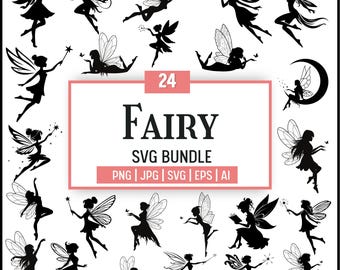 Fairy Silhouette Bundle: SVG, Clipart, Vector (Digital Download)