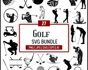 Golf SVG Bundle: Golf Ball, Player, and Club Clipart (Digital Download)
