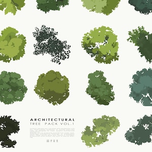 Arkitektoniskt trädvektorpaket Vol.1 – Planvyträd Illustrator