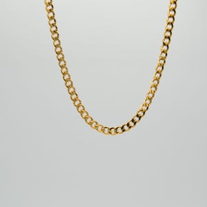 Men&#39;s gold-plated curb chain necklace – Stainless steel – Large, shiny mesh – Urban and timeless style