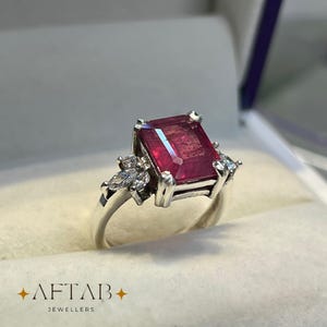 Natural Ruby Ring • Handmade 925 Sterling Silver Jewelry • Red Gemstone Statement Ring • July Birthstone Gift • Vintage Boho Ring for Women