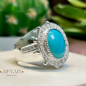 Natural Turquoise Ring 925 Sterling Silver Ring • December Birthstone • Southwestern Style Jewelry • Unique Gift for Him/Her Artisan Jewelry