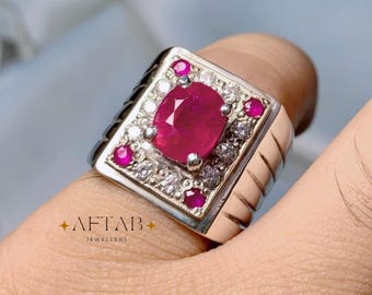 Dainty Ruby Sterling Silver Ring: Handmade July Birthstone Jewelry