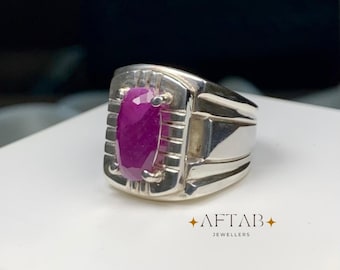 Natural Ruby Ring: 925 Sterling Silver July Birthstone | Handmade