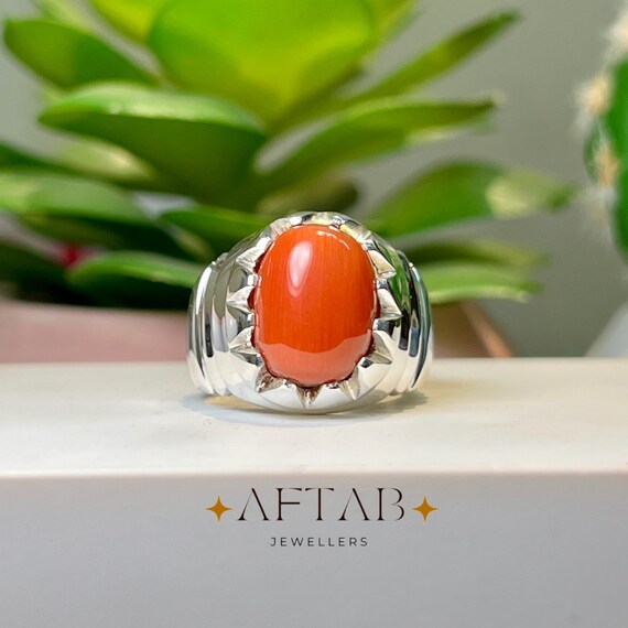 Red Coral Sterling Silver Ring: Handmade Vintage Style  display picture 1