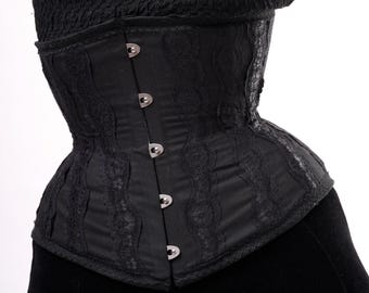 Tight-lacing corset with extreme hourglass shape